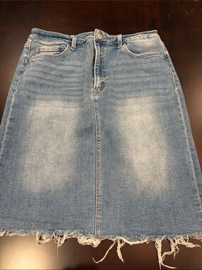 Classic Light Blue Denim A-Line Skirt by